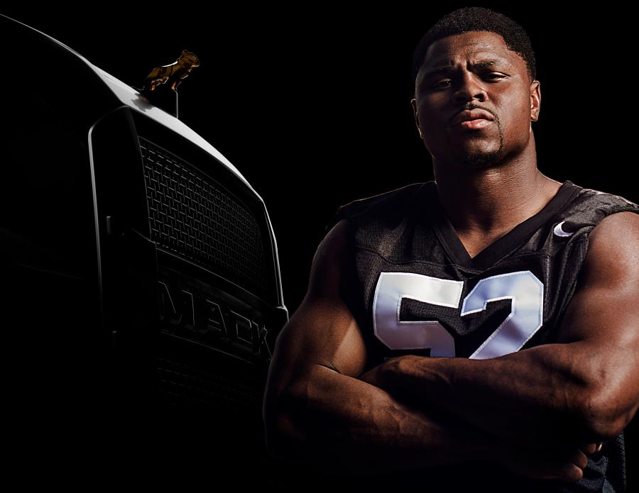 Mack Trucks and Oakland Raiders defensive end Khalil Mack have reached a sponsorship agreement, under which Mack will support the Brooklyn-born truck maker in promoting exciting news to be announced Sept. 13, 2017.