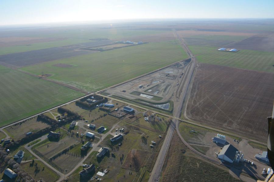 Ringneck Energy says it will begin construction Aug. 14 on its $150-million ethanol plant south of Onida, South Dakota on this 43.5 acre triangle shown in November 2016.