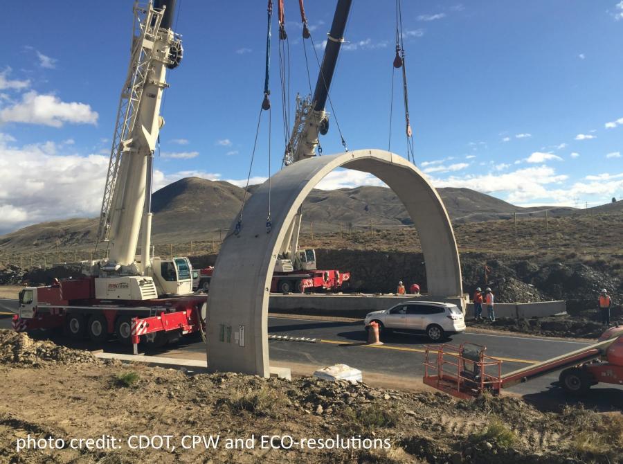 Crews install wildlife crossings as part of the Colorado Wildlife & Safety Improvement Project.