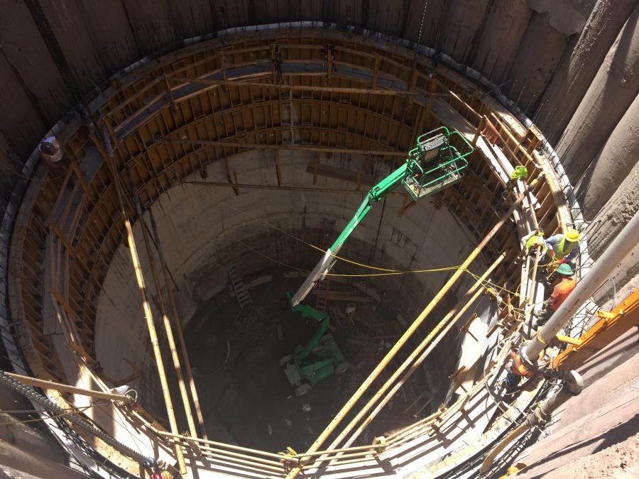 Construction of the launch shaft, pump station shaft and the over burden shaft is under way. All the shaft work will be completed in early 2018 in preparation for the tunneling.
(Metropolitan District photo)