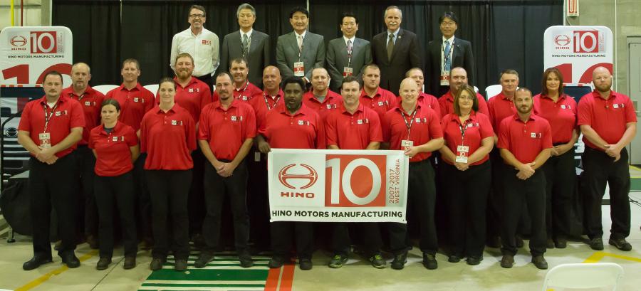 As part of the 10 year celebration, Hino held an onsite ceremony to honor this achievement. The ceremony included statements from state and local government officials as well as Hino leadership.