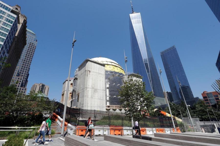 The St. Nicholas National Shrine, designed by renowned architect Santiago Calatrava, will replace a tiny church that was crushed by the trade center's south tower on Sept. 11, 2001. The new church will give Greek Orthodox believers a place to worship while also welcoming visitors of any faith who want to reflect on the lives lost in the terrorist attacks. (AP Photo/Mark Lennihan)