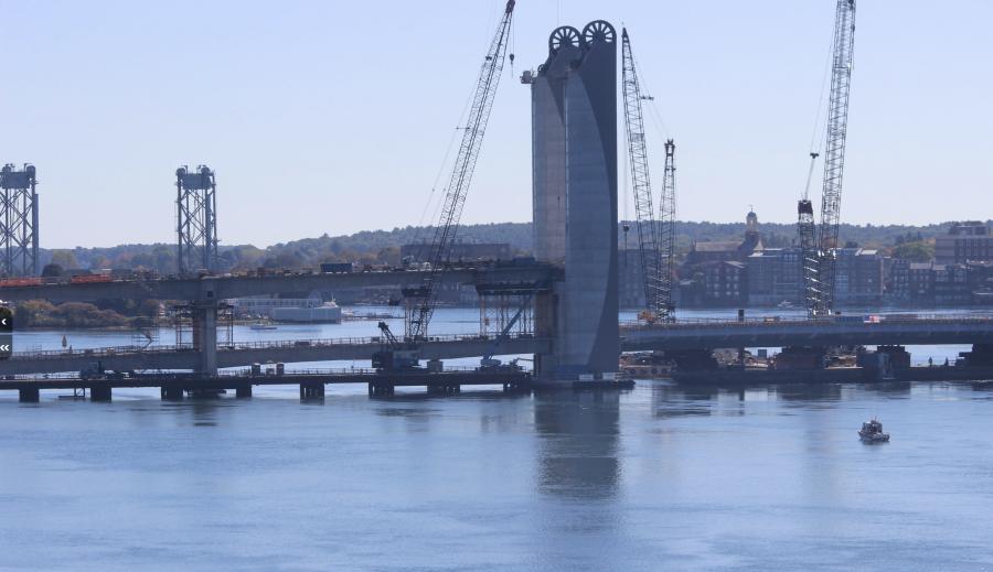 With help from the rising tide, the span will be lifted into place over its bearings, then around 11 a.m., the lift span will be lowered onto the bearings as the tide goes out, Maine DOT said.