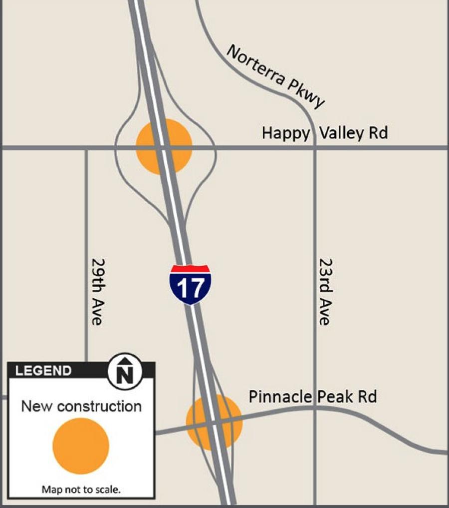 Construction at Interstate 17 and the interchanges at Pinnacle Peak and Happy Valley roads is still about a year away, however the Arizona Department of Transportation is seeking input about ways to reduce construction-related impacts on the community.
(Arizona Department of Transportation photo)