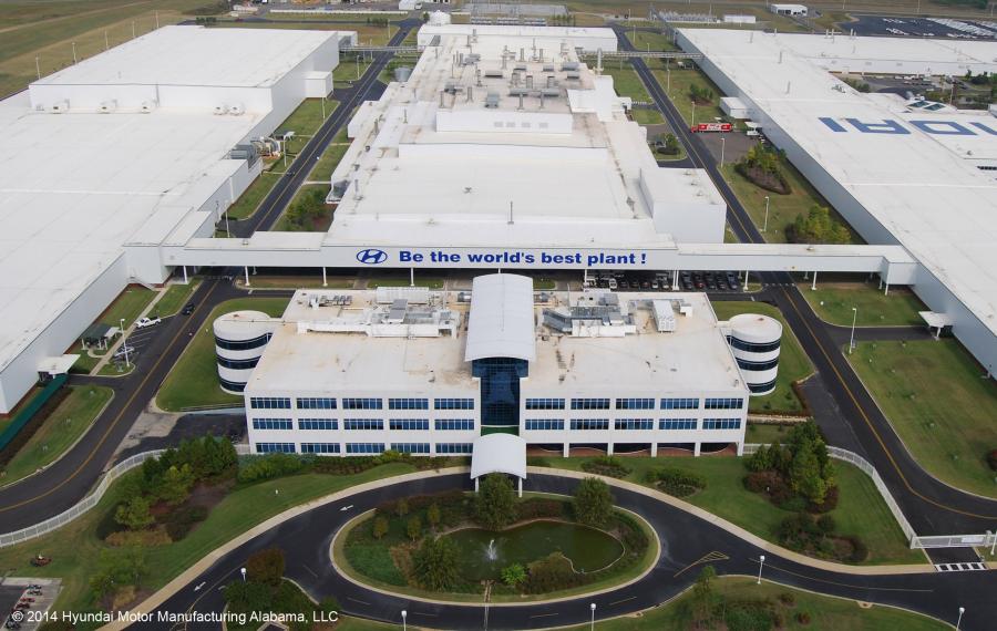 The Hyundai assembly plant in Montgomery, Ala.
(Hyundai Motor Manufacturing Alabama photo)