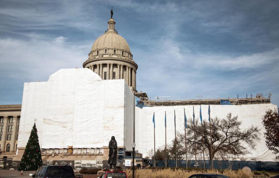 Work continues on the Oklahoma state capitol renovation project. (Chris Landsberger / The Oklahoman photo)