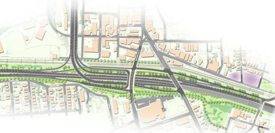 Rendering of the 6-10 connector replacement project. (RI DOT photo)