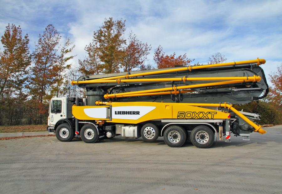 The 50 M5 XXT truck mounted concrete pump by Liebherr provides better cost efficiency and many innovations for increased customer benefits.