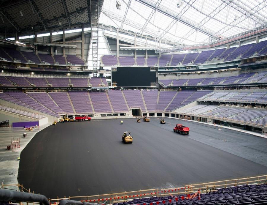 “We’re doing something that nobody in the industry has done before—putting an asphalt layer down underneath an athletic field,” says John Lenarz, Park Construction.