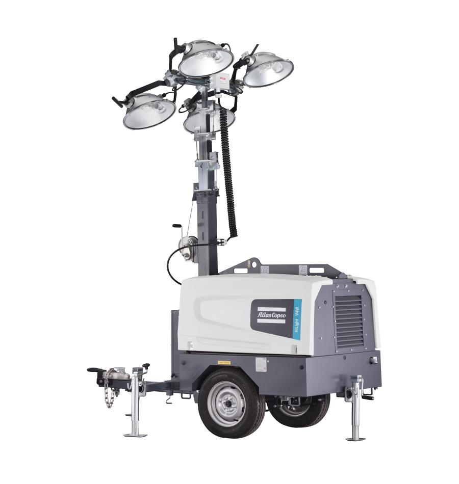 Atlas Copco’s new light tower is equipped with 4 x 1000 W metal halide lamps, which can illuminate an area of up to 43,000 sq. ft. (3,995 sq m), with an average brightness of 20 lux.