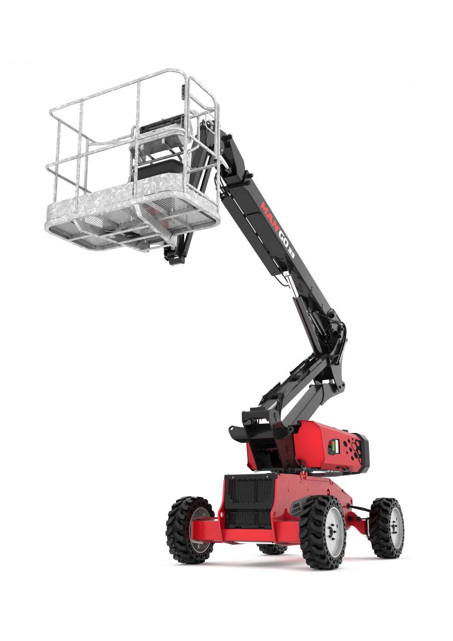 For the rental market, Manitou developed the diesel-powered MAN’GO 33 that is compact, lightweight, easy to use and easy to maintain. At just 5 ft. 10 in. (1.7 m) wide and 9,150 lbs. (4,150 kg), the MAN’GO 33 is the smallest and lightest machine of its category. The platform holds 500 lbs. (226 kg) and reaches heights up to 32 ft. 6 in. (9.9 m).