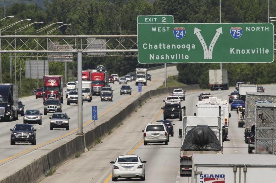 The proposed improvements at the Interstate 75-Interstate 24 split near the Georgia-Tennessee state line are a little behind the original schedule.