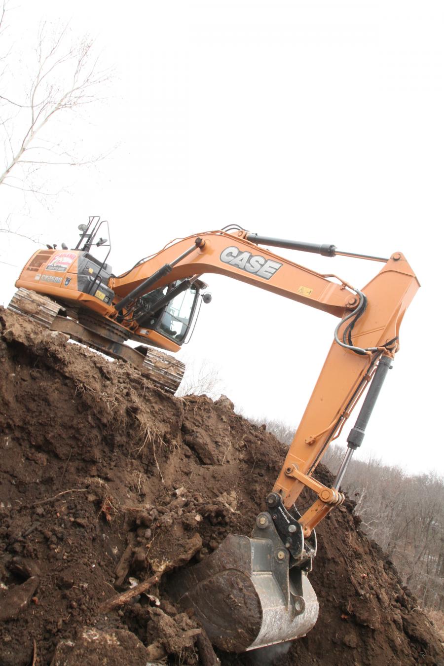 Faulkner Excavating is using a 25-ton Case CX250D excavator on the Kirkwood site.