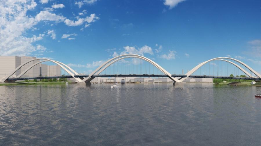 The Mayor unveiled the design of the new Frederick Douglass Memorial Bridge. (DDOT photo)