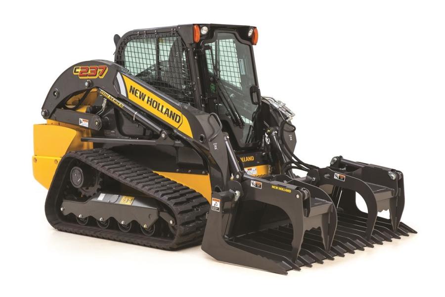 New Holland’s C237 compact track loader has a 3,700-lb. rated operating capacity at 50 percent tipping load (7,400-lb. tipping load).