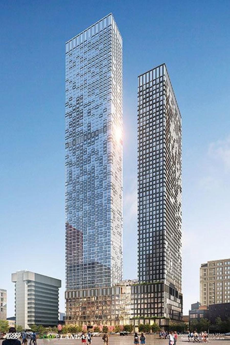 Rendering of the  two high-rises. 
(Woods Bagot photo)