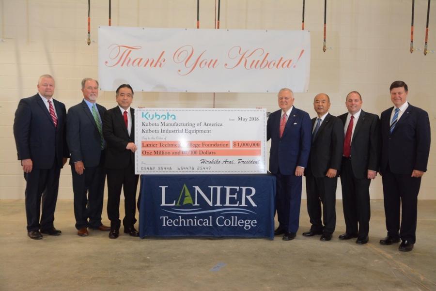 Georgia Governor Nathan Deal joined leaders from Kubota Manufacturing of America and Kubota Industrial Equipment as they announced a $1 million donation to the Lanier Technical College Foundation.