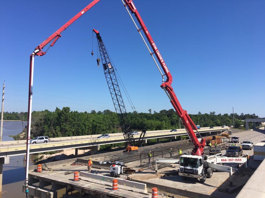 The I-69 Eastex Southbound bridge over the San Jacinto River received substantial damage due to changes in the river.