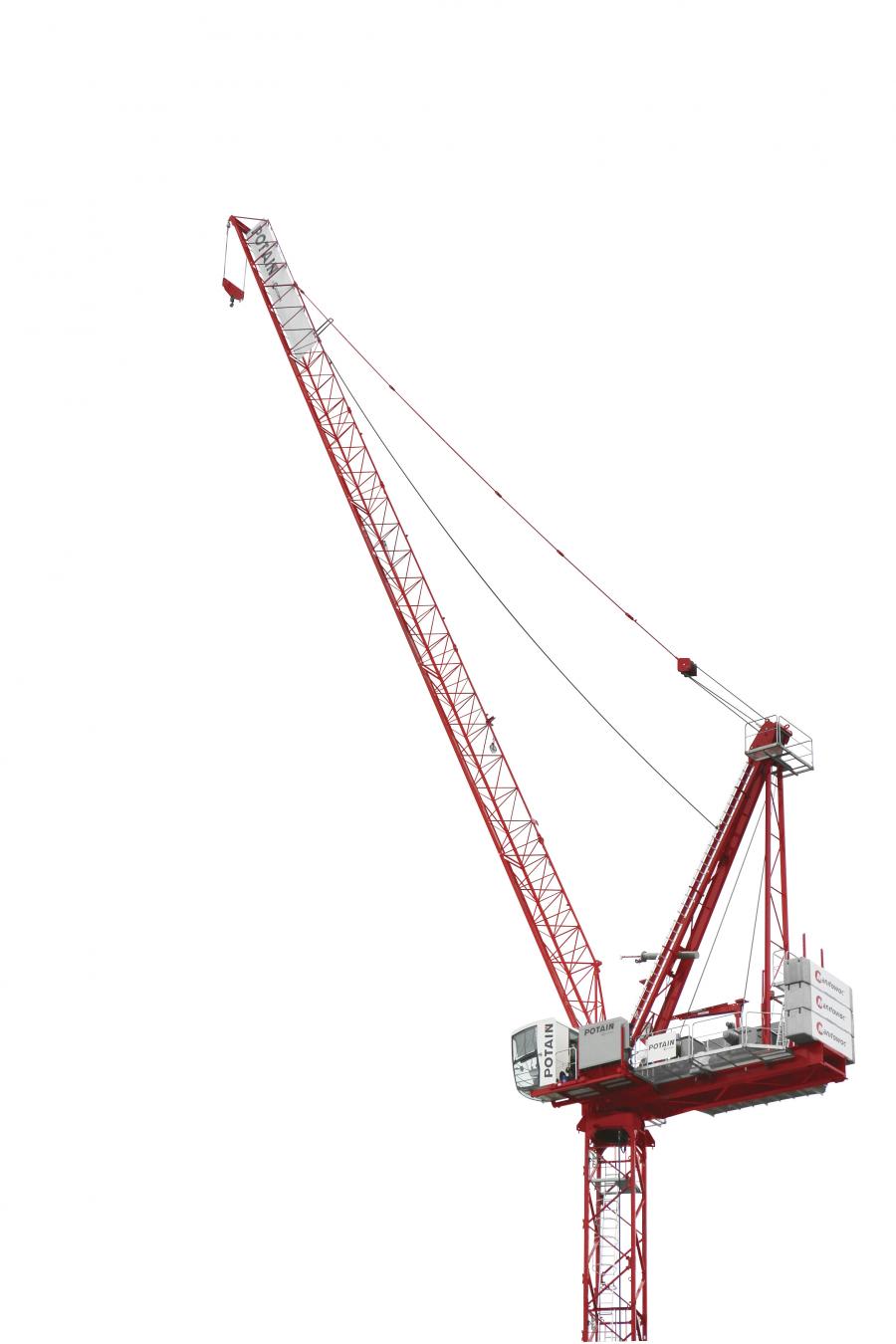 The MR 160 C offers an 11-ton capacity, a tip load of 2.6 tons and a maximum jib length of 164 ft.