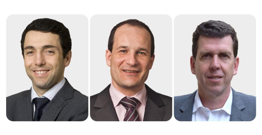 Orlando Mota, VP Sales & Aftermarket; Christophe Simoncelli, VP GME Tower Cranes; and Giorgio Angelino, VP GMA Tower Cranes.