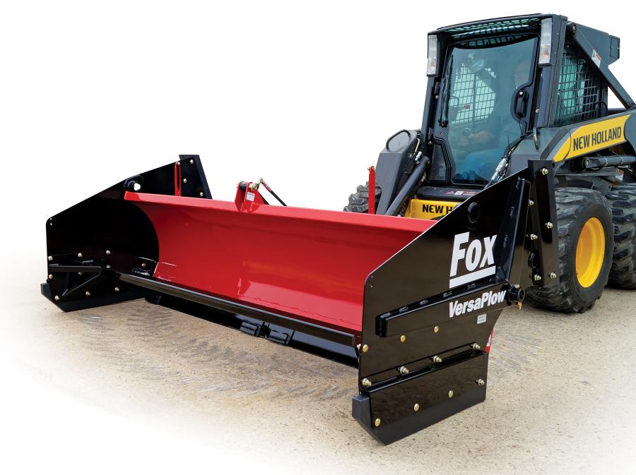 The Fox VersaPlow is available in 8- and 10-ft. (2.4 and 3 m) blade widths with a steel trip-edge or urethane resilient-edge.