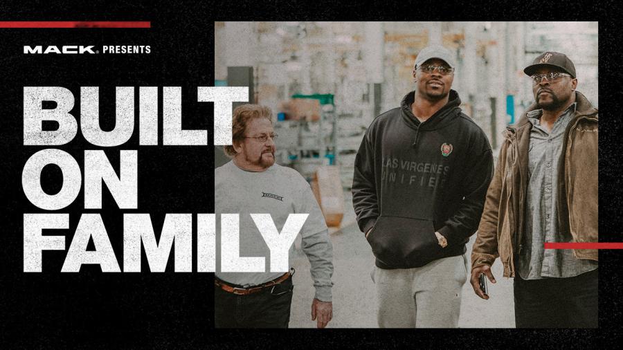 The latest episode of Mack Trucks’ RoadLife series, “Built on Family,” highlights the men and women who build Mack trucks — and two men who proudly bear the Mack name. Oakland Raiders NFL All-Pro defender Khalil Mack and his father Sandy visit the Mack production plant in Macungie, Pa., and see how family is a part of every Mack truck that rolls off the line.