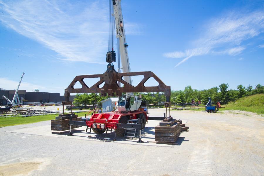 “There’s not a full power boom out there that carries this capacity chart at radius,” said Brian Smoot, product manager telescopic rough terrain cranes. 