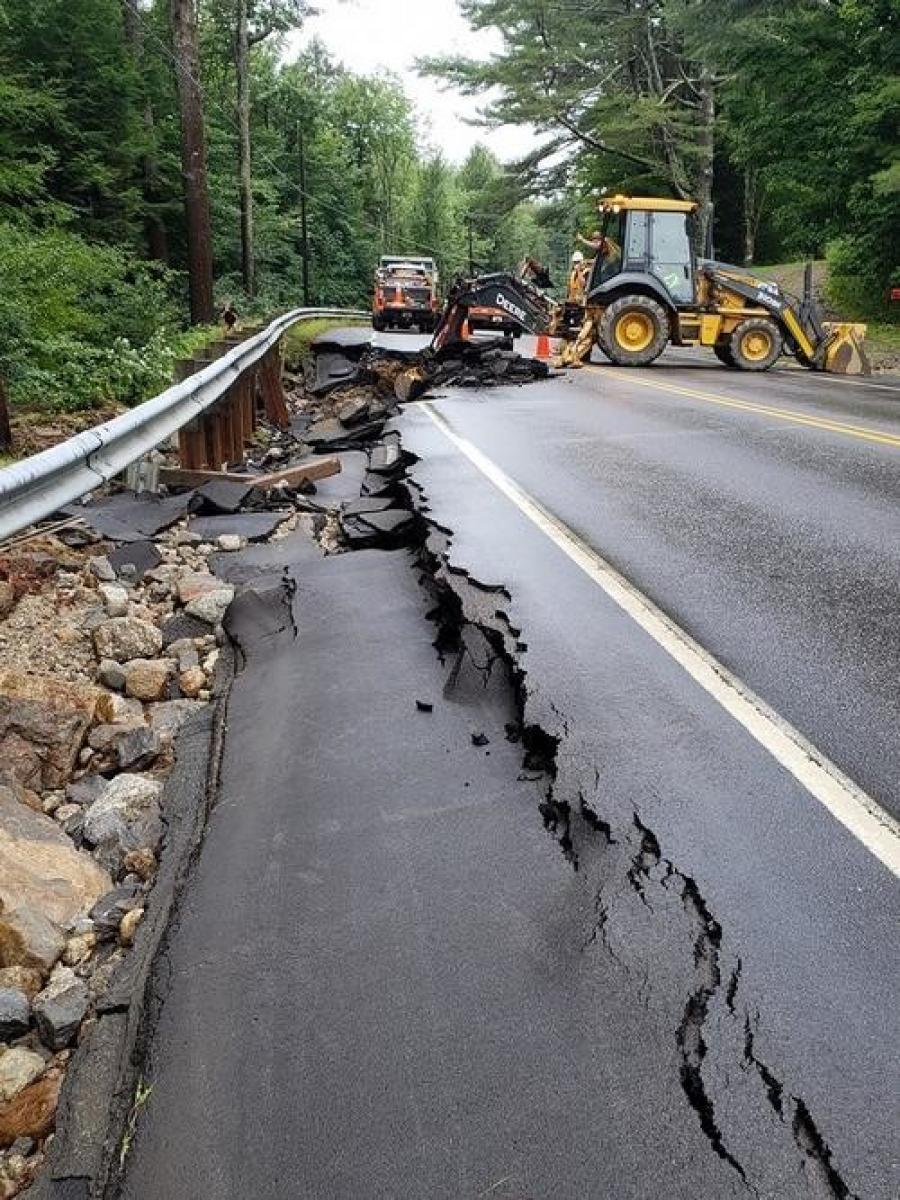 Roads in Dublin and Harrisville saw significant damage after flash flooding.
(Dublin Police photo)