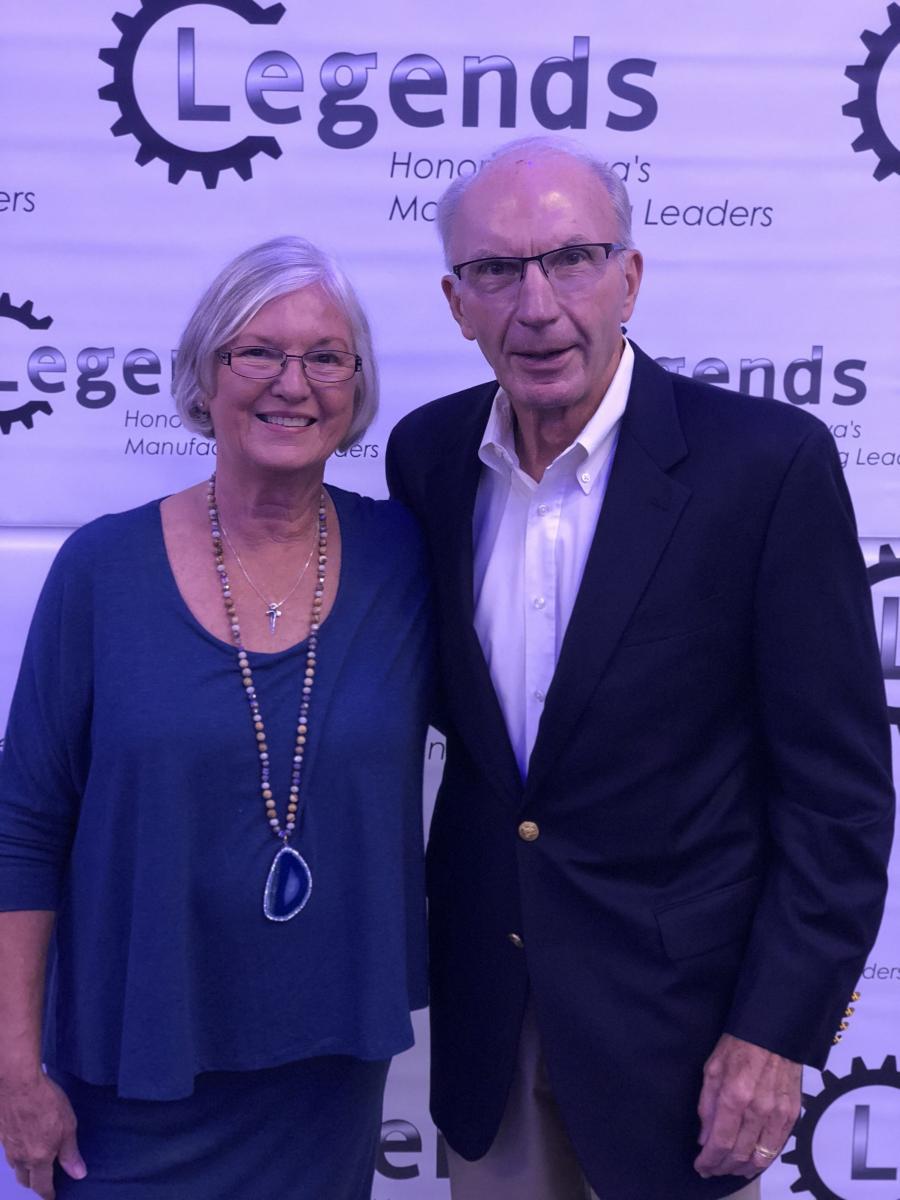 Carolyn and Dick Koberg at the Legends in Manufacturing event hosted by Iowa Association of Business and Industry.