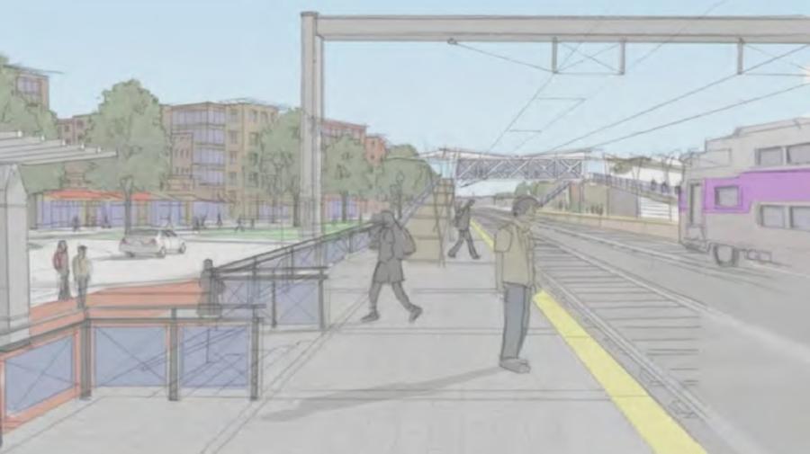 A rendering of the new station.