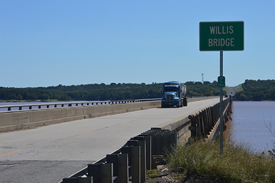 The Willis Bridge is on SH-99/U.S.-377 and connects Madill in Marshall County, Okla., and Whitesboro in Grayson County, Texas.