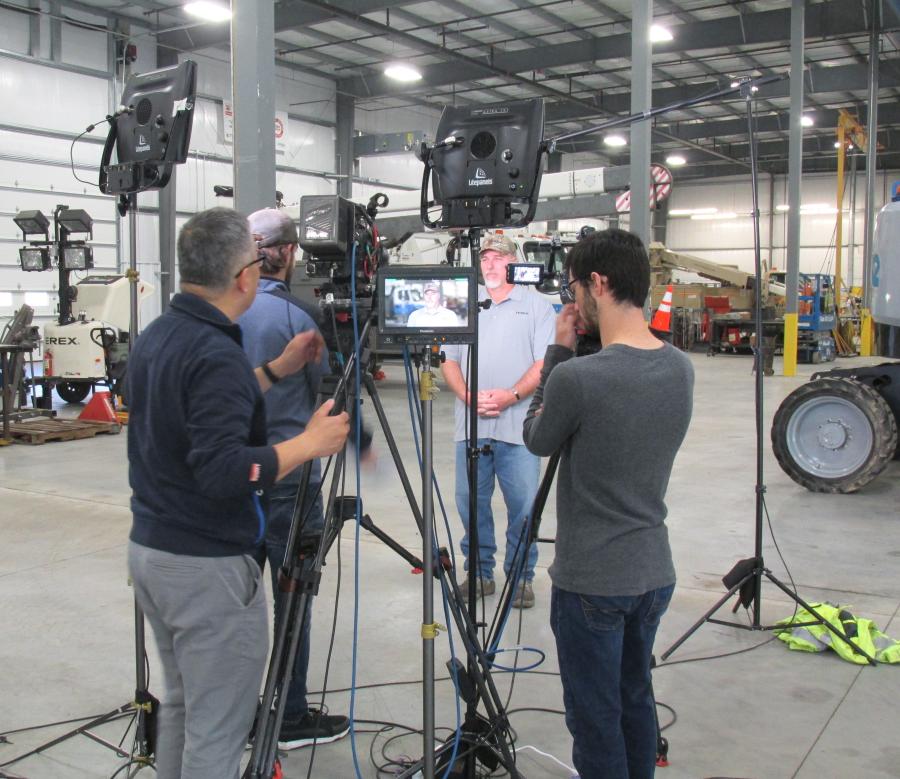 Wes Myers, shop service technician from San Antonio, Texas, is interviewed as part of an upcoming episode of Military Makeover: Operation Career on Lifetime Network. Filming took place in Lancaster, Pa., at the new Terex Service Center.