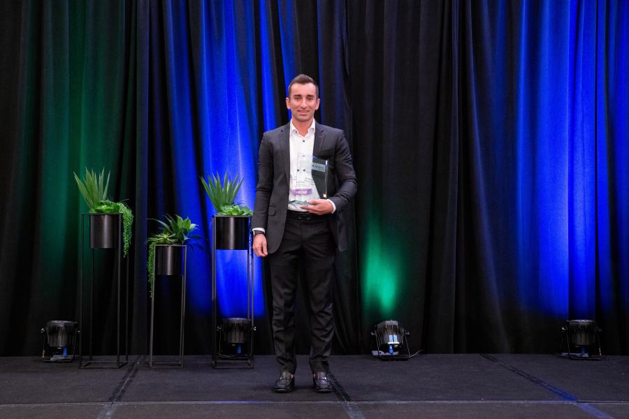Thor Hess, executive vice president of Southeastern Equipment Company, receives the Next Gen Award at the Conway Center for Family Business’s 20th Annual Family Business Awards event.