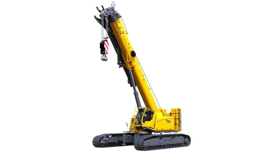 The GHC140 telescopic crawler crane features a 171 ft. (52.1 m) six-section, pinned boom with a maximum capacity of 140 ton (127 t). When configured with the 49.3 ft. (15 m) offsettable bi-fold swingaway, it has a maximum tip height of 229.7 ft. (70 m).