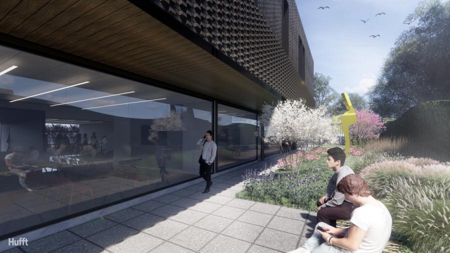 Construction is scheduled to begin in late spring on a new 18,000-sq.-ft. building that will house the liberal arts program at the Kansas City Art Institute. Kansas City construction company McCownGordon will build the facility.
(Hufft Architects photo)