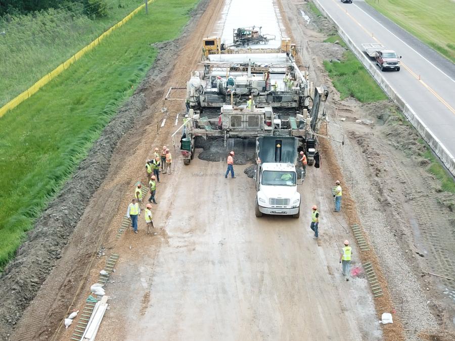 PCi uses Guntert Zimmerman slipform pavers, as well as Rexcon concrete plants.
(PCi Roads photo)