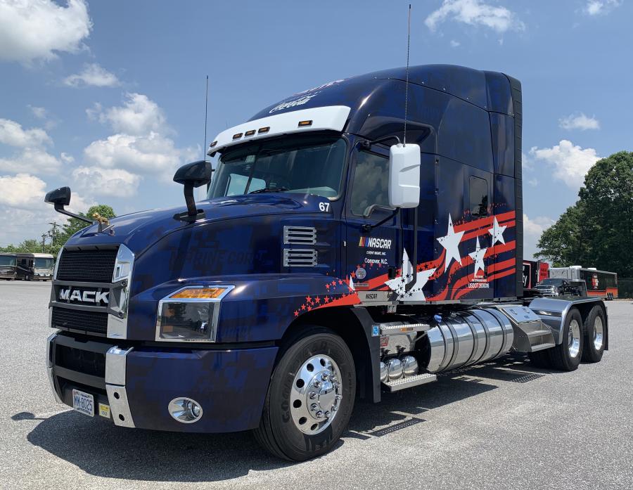 A Mack Anthem model featuring a custom-designed, military-themed wrap was unveiled as part of NASCAR Salutes Refreshed by Coca-Cola, an annual NASCAR industry campaign to express gratitude and respect for the men and women who serve in the United States Armed Forces, as well as honor those who have made the ultimate sacrifice defending freedom.