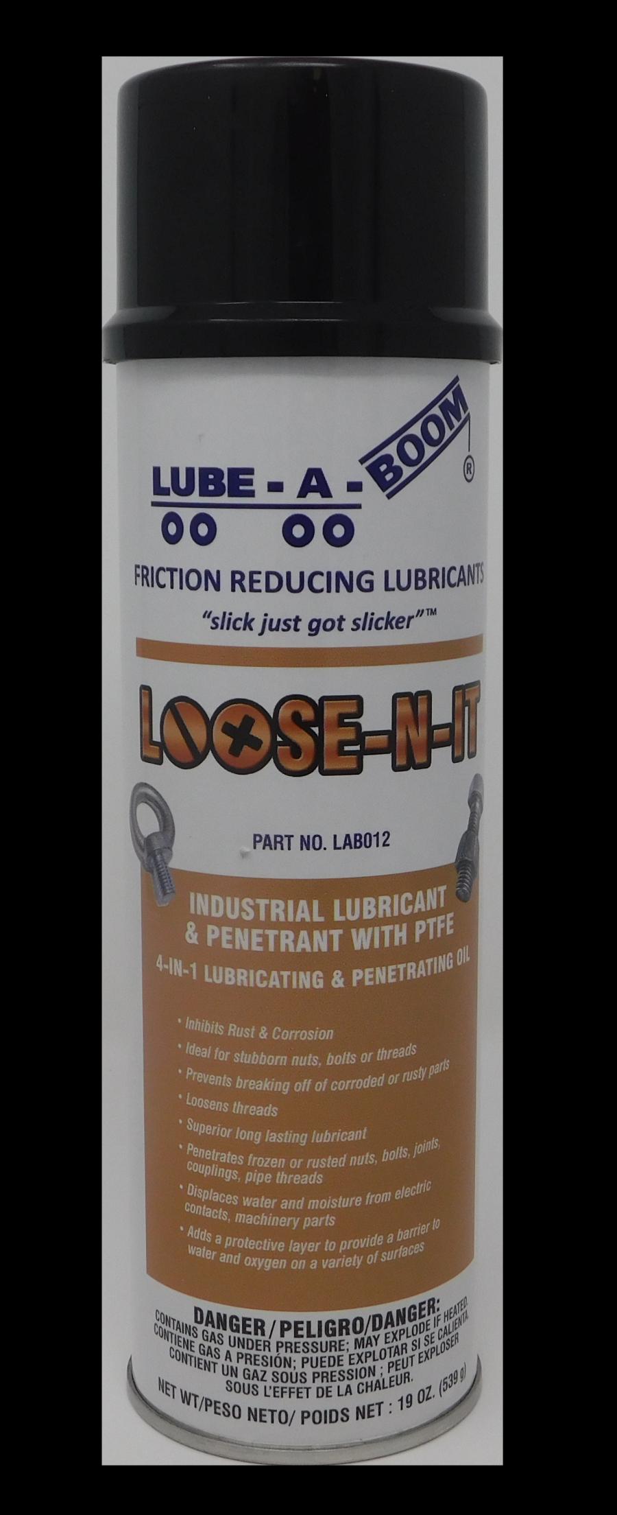 Loose-N-It’s specially blended formula provides users a 4-in-1 solution for service-related needs. Specifically, its penetrates old bolts and screws, lubricates, displaces moisture, and resists corrosion. It also inhibits rust and corrosion by adding a protective layer that creates a barrier to protect against water and oxygen infiltration, while at the same time, displaces water from electrical contact points and machinery parts.