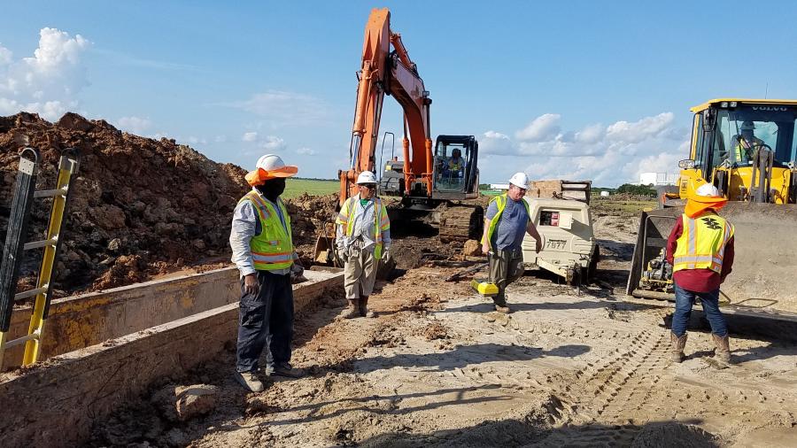 The work currently being  done involves construction of streets, water and wastewater, storm drains, electrical power and distribution and communications facilities.