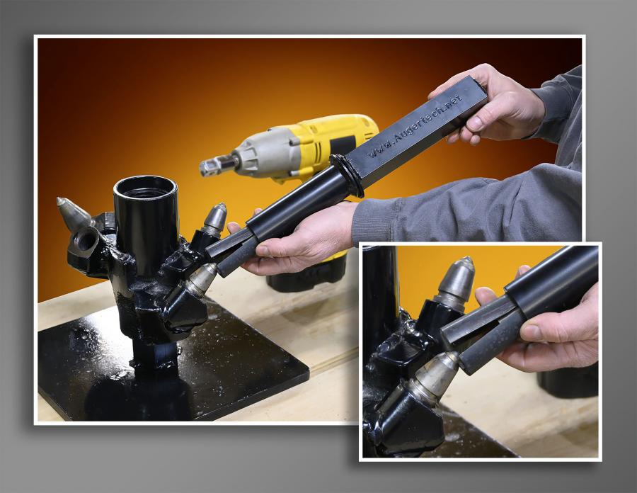 Augers with worn teeth that are stuck fast, can be efficiently removed in just minutes.