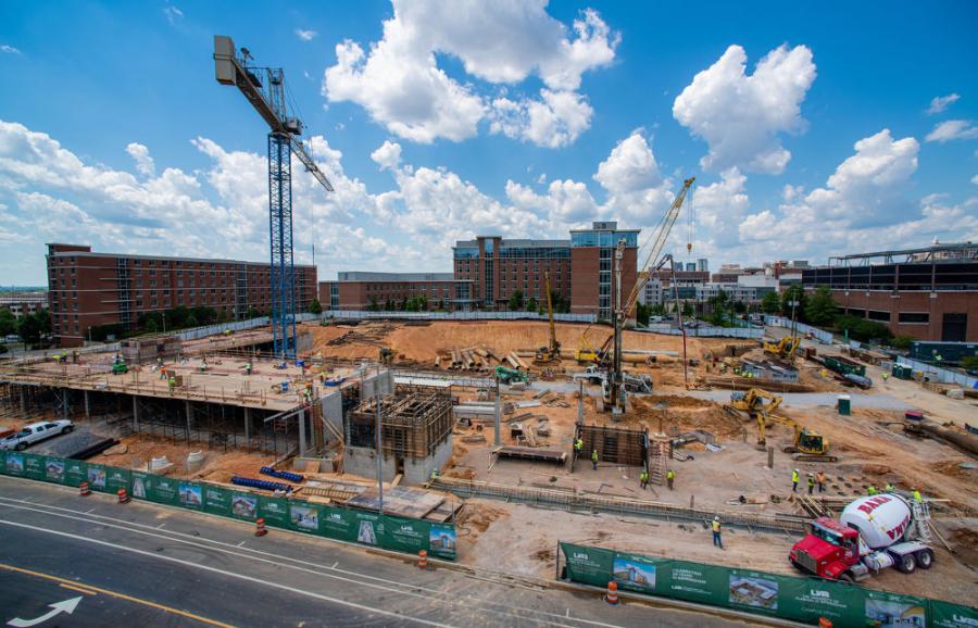 Among the standard iron that you would expect to find at a work site like this, UAB also has multiple tower cranes working to help build the 231,000-sq.-ft. structure.
(UAB Photography photo)