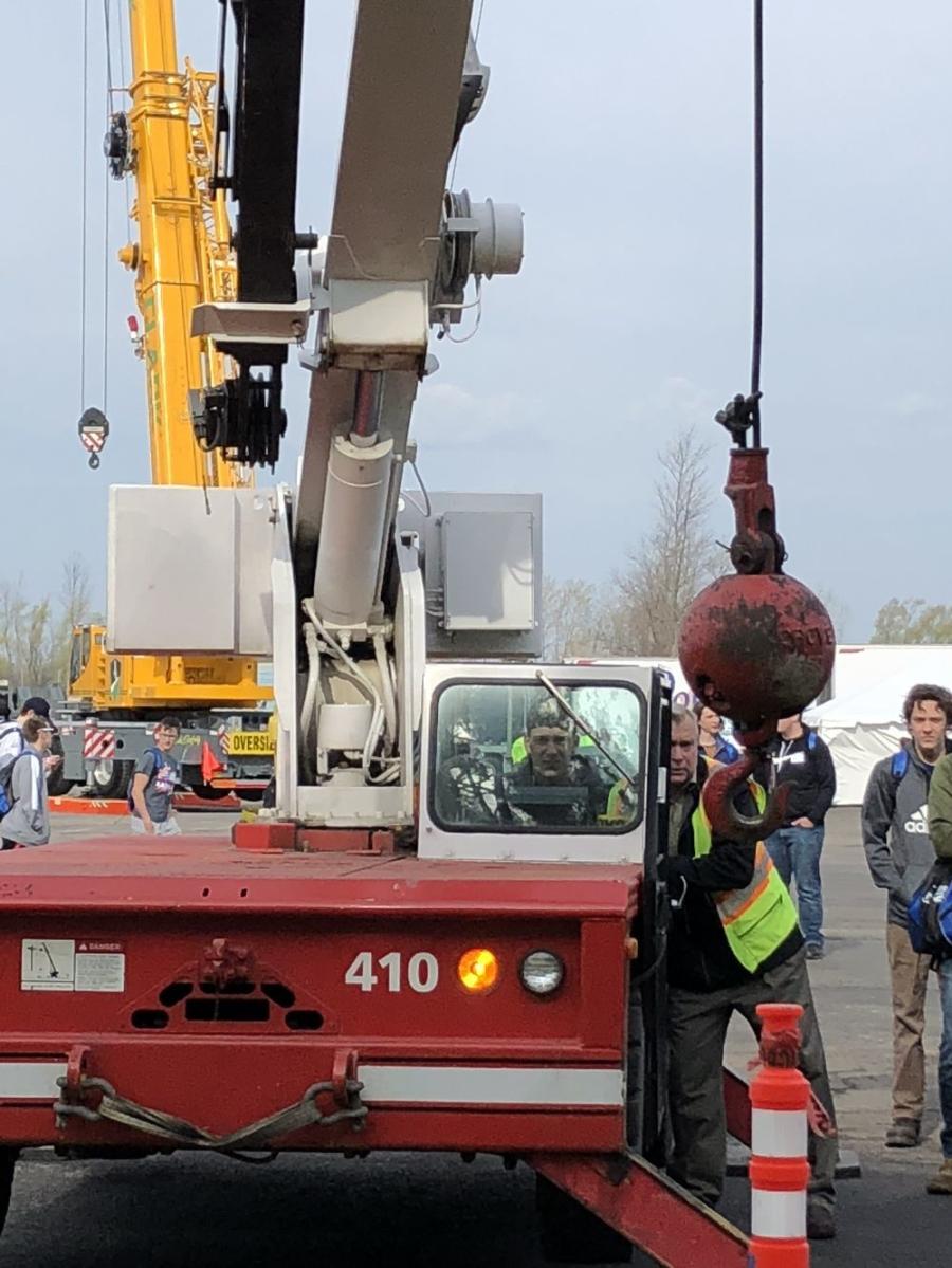 Students got an opportunity to sit at the controls of small cranes during the May 2019 event hosted by Boulter Industrial Contractors Inc.