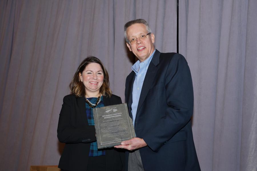 ACPA presented its 2019 Sustainable Practices Award to the Federal Highway Administration. Accepting the award for the FHWA was Gina Ahlstrom, FHWA Pavement Materials team leader.