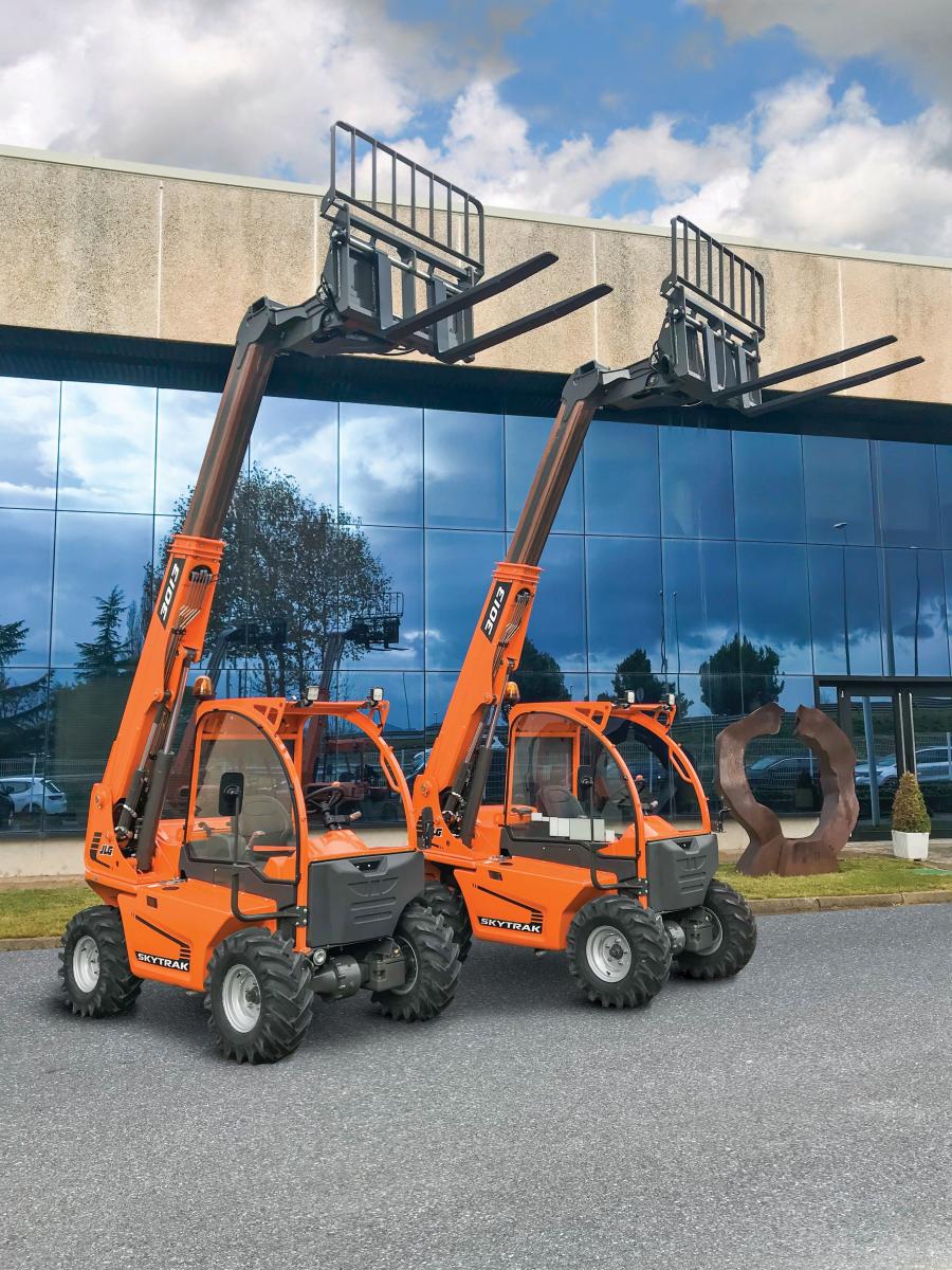 The SkyTrak 3013 telehandler weighs approximately 5,300 lbs. (2,404 kg) with a load capacity of 2,700 lbs. (1,224 kg) and a 13-ft. (3.9 m) lift height. Its light weight allows for transport on small tow-behind trailers.