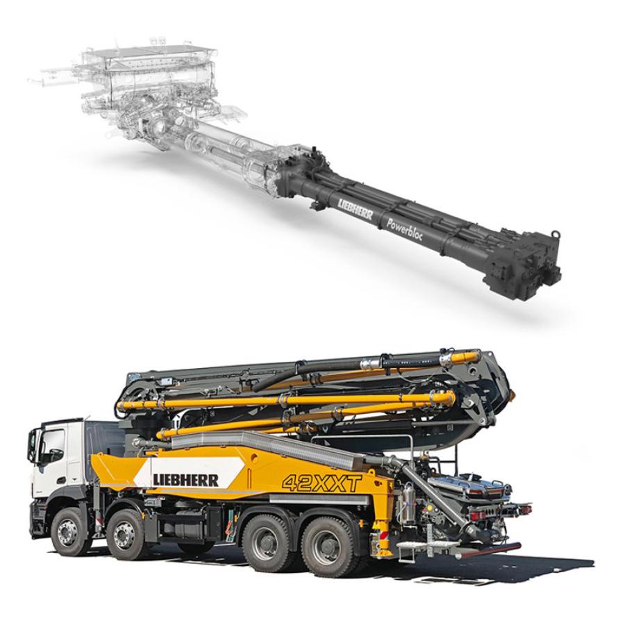 The Powerbloc drive unit and the 42 M5 XXT truck-mounted concrete pump will be featured at this year’s World of Concrete show.