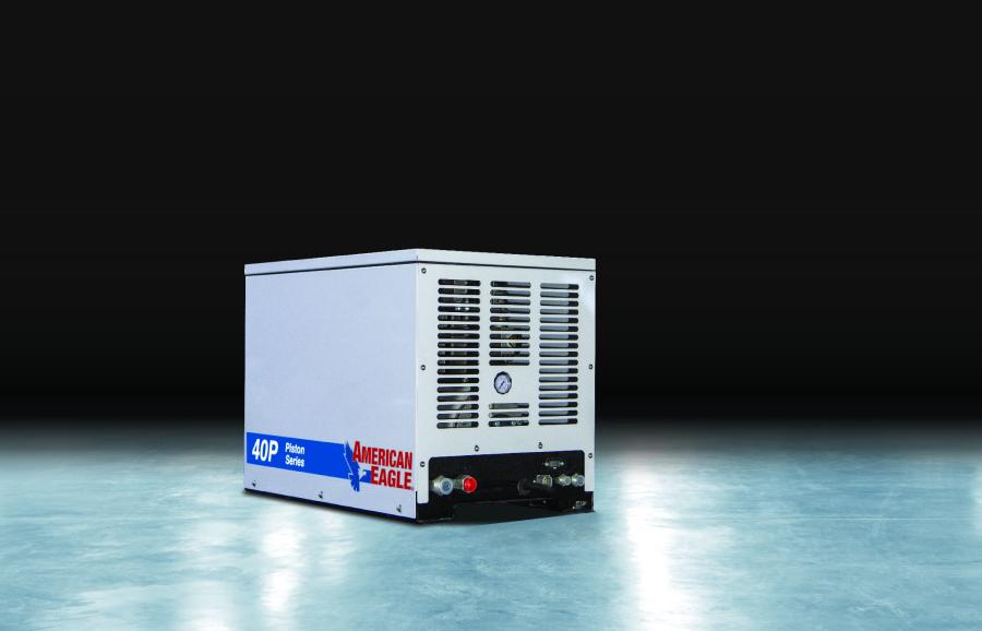 The 40P is a hybrid reciprocating compressor that pairs aluminum and cast steel to control weight, while producing a maximum CFM output of 40CFM and up to 150 psi air pressure.
