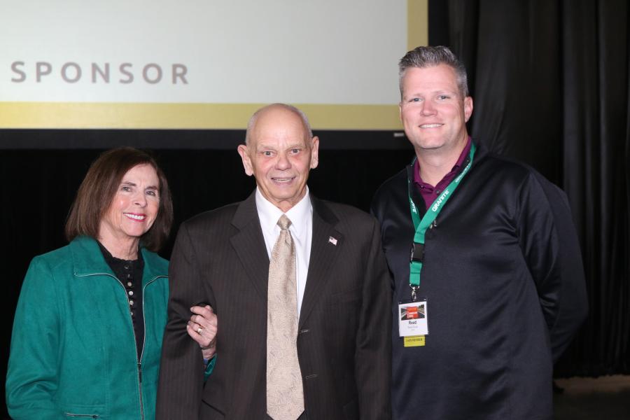 (L-R): Helen LaBelle, Hal LaBelle (Hall of Fame Inductee) and Reed Ryan, executive director of The Utah Asphalt Pavement Association.