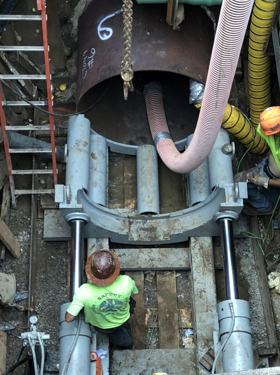 Midwest Mole employees working on ORI Emergency Rehab project