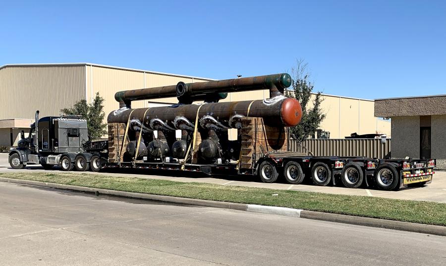 Recently, using an XL 110 HDE, the Advanced Freight Dynamics team loaded a Slug Catcher, which was 42 ft. long, nearly 9 ft. wide and more than 13 ft. tall, weighing in at a robust 90,000 lbs.