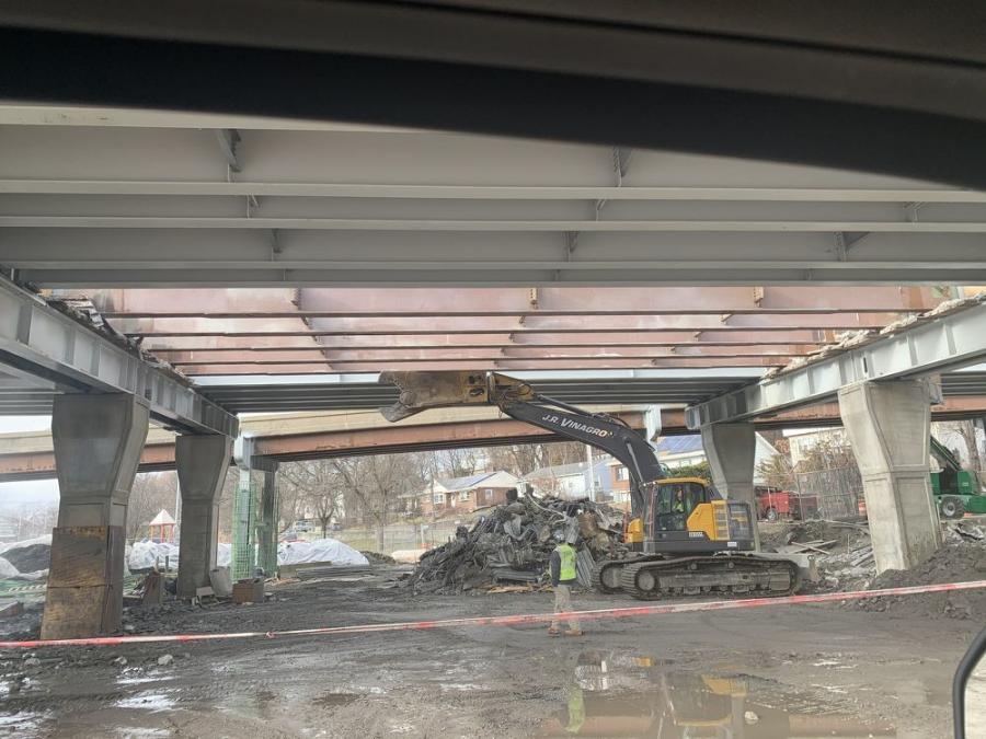 J.R. Vinagro Corporation was hired to demolish the viaduct and removal of all the concrete and steel beams from the work site.	
(J.R. Vinagro Corporation photo)